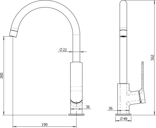 Смеситель для кухни STWORKI HWX5015-P01BK в Нальчике