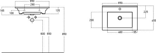 Мебельная раковина STWORKI Брамминг 65 9065-KL в Нальчике