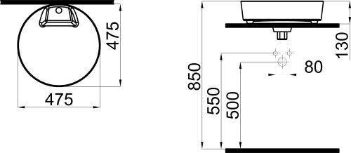 Раковина STWORKI накладная 48 K6001-0485 в Нальчике